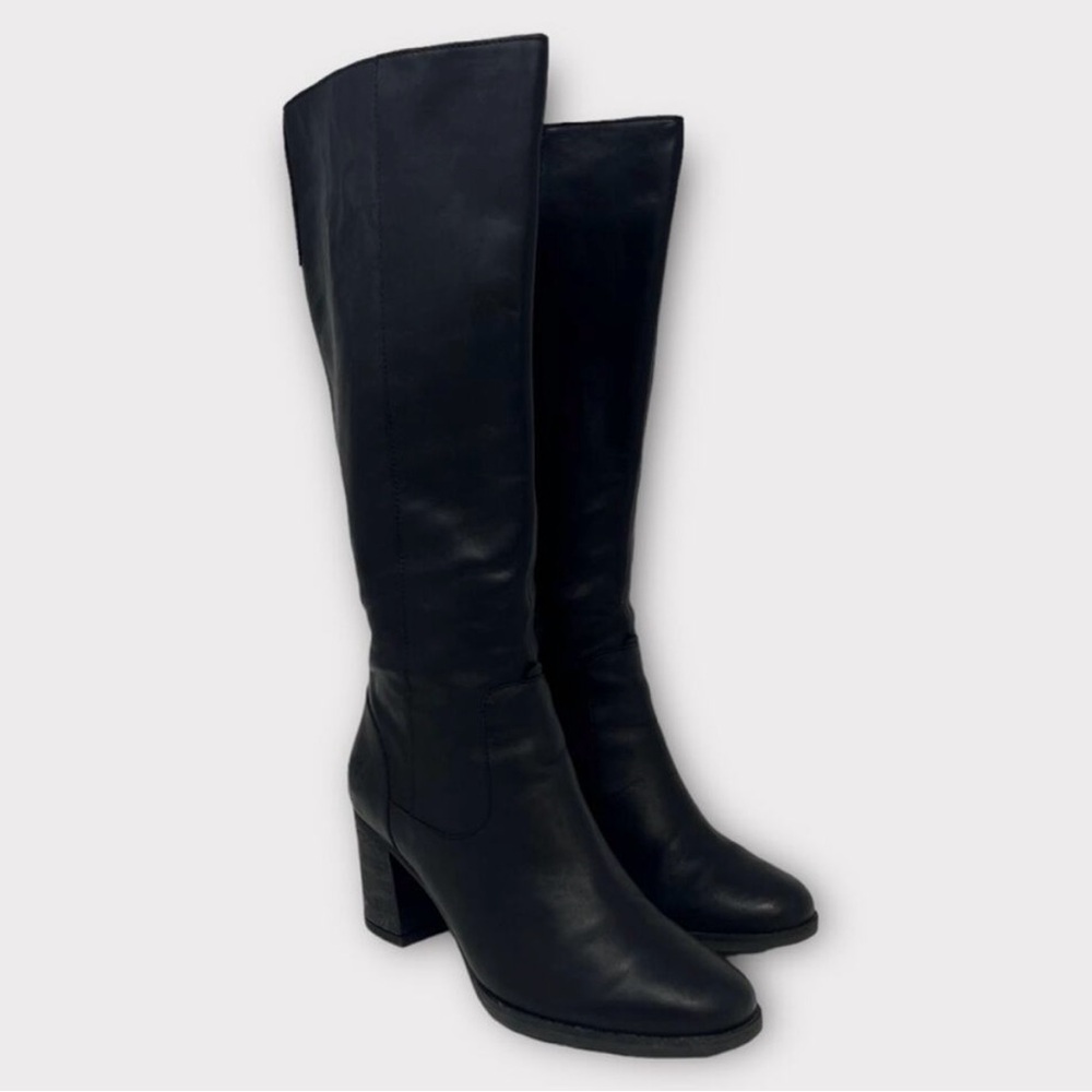 Timberland Atlantic Heights A16D6 Black Leather Heeled Boots Size 8